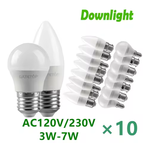 10PCS LED bulbs Energy-efficient G45 B22 E14 E27 3W-7W AC230V AC120V 3000K/4000K/6000K Led Golf Bulb