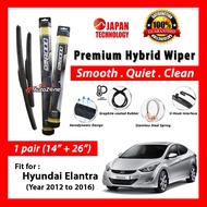 Hyundai Elantra (14”+26”) Hybrid Wiper (2012 to 2016) (1 pair) Mirror Wiper (1 pair)