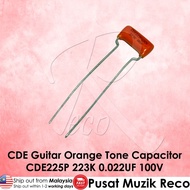 CDE Sprague 223K 0.022UF 100V Guitar Orange Drop Capacitor Tone Caps SBE225P 223K 0.022UF 100V Gitar