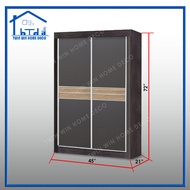 [READY STOCK] Twin Win 4 Feet Sliding Wardrobe/4 Kaki Almari (Assembled Item)(Siap pasang) - Wenge