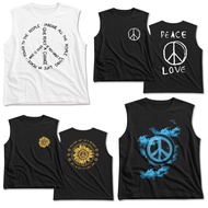 PEACE OVERSIZE SINGLET SLEEVELESS GRAPHIC DISTRO PEACE T-SHIRT 24s Combed Cotton Top