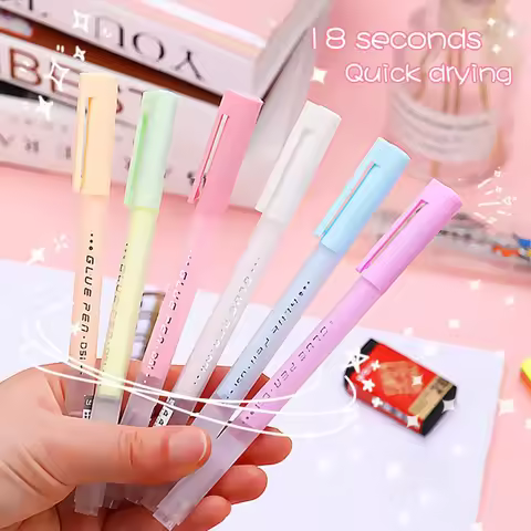 Pen-shaped Handmade Glue Pen Dot Glue Pen Solid Glue Stick Candy Color Quick-drying High Viscosity S