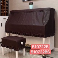 啡色鋼琴半套 Piano half cover 可加椅套 bench stool cover，尺寸不合可訂做，一般Yamaha、Kawai 等直身琴合用 ,另有黑色
