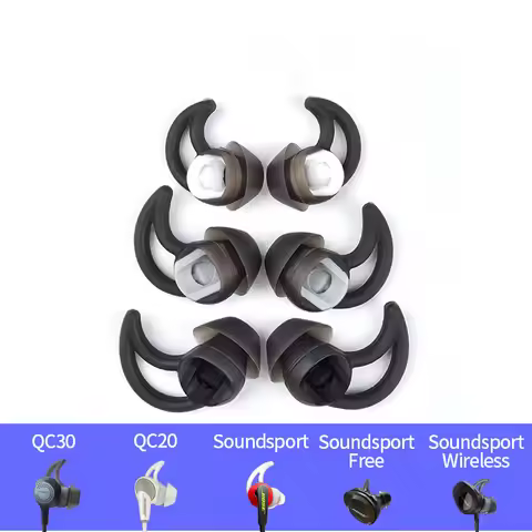 3 Pairs Silicone Earbud Tips Eartips Replacement Ear Plug Ear Hooks for BOSE Soundsport Wileless QC2