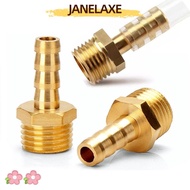 JANELAXE932JN Pipe Joint, 1/8" 1/4" 3/8" 1/2" Brass Hose Barb, Corrosion Resistant Vacuum Pipe Fitti
