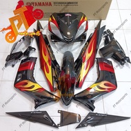 Yamaha LC 135 V1 Cover Set Full Black Api Merah HLY /OEM Set