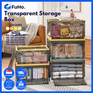 🇸🇬READY STOCK🇸🇬 FuHo Transparent Storage Box | Stackable Box | Collapsible Box |  Collapsible Cabine