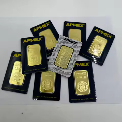 Wholesale 1 oz APMEX Gold Bar Gold Plated Apmex Bullion Non-Magnetic（Sealed Packaging）Silver Bar Hom
