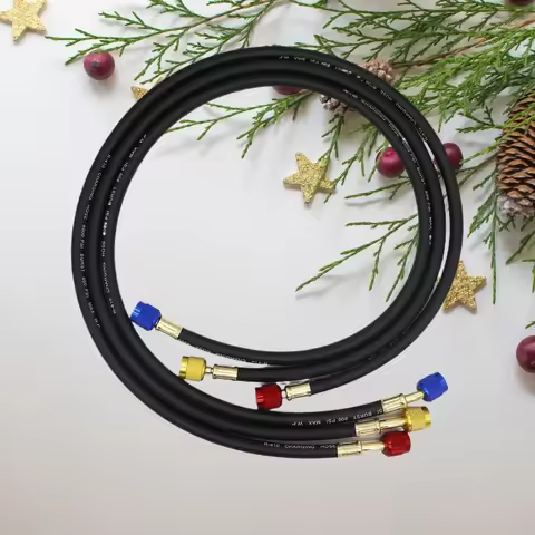 3PCS R410 Refrigerant AC Charging Hose 800-4000 PSI Working Pressure Fit HVAC Air Condition R134a R3