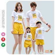 Áo gia đình 3/4/5 người mẫu SAY YES thun cotton dày dặn làm đồ đôi mẹ và bé đồng phục gia đình hội n