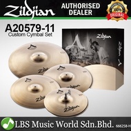 Zildjian A20579-11 A Custom 5 Piece Cymbal Set - 14″ HiHats / 16 & 18″ Crash / 20″ Medium Ride