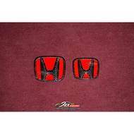 Honda Civic Fk8 FL5 Type R Front Rear Emblem Bonnet Hood Red Badge Carbon One Pair