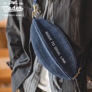 Maden 2023ญี่ปุ่นใหม่ผู้ชาย Hiroshi Fujiwara ย้อนยุค13.5ออนซ์ยีนส์สะพายข้างความจุได้มากกระเป๋าใส่จดห