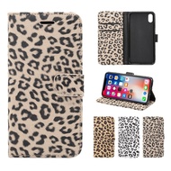 [Woo Fashion Case] FLYKYLIN กระเป๋าสตางค์พลิกกรณีสำหรับ Iphone 12 13 11 Pro Max XS XR X 7 8บวกปกคลุมบนหรูหราเสือดาวพิมพ์หนัง C Oque ใหม่