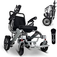 Fashionable Simplicity Remote Electric Wheelchair For Adults Foldable Lightweight All Terrain Wheelchairs New Foldable Limited Edition Power Motorized Electric Wheel Chair Comforta (Gold) (Black) (Co