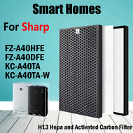 ชุดตัวกรอง HEPA และถ่านกัมมันต์ FZ-A40HFE & FZ-A40DFEสำหรับเครื่องฟอกอากาศ Sharp KC-A40E KC-840E KC-