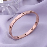 YOCKY Vintage Lucky Retro Exquisite Hollow out Stainless Steel Fashion Jewelry Korean Style Bracelet Women Bangle Star Bangle