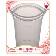 【Direct From Japan】Zip Top Silicone Bag Storage Bag Japan Cup M 473ml Gray Freezer Bag Reusable Can 