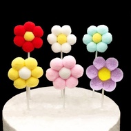 [modamaven] 5pcs Colorful Flower Plugin Birthday Cake Decoration Festival Party Cake Dessert Decorat