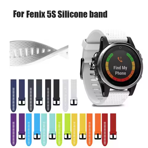 20mm Silicone Watch Strap for Fenix 5S 6S Watch Band Watchbands for Fenix 6S/6S Pro/5S Plus Watches 