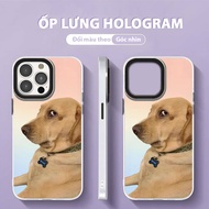 Rainbow color changing matte iphone case Scary yellow dog 6/7/8/plus/x/xr/xs/11/12/13/14/15/16/pro m