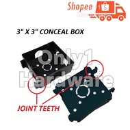 3x3 BLACK CONCEAL BOX PVC ELECTRICAL CONCEAL BOX PVC BLACK BOX PVC JOINT-ABLE CONSEAL BASE BLACK WIR