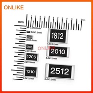 2R Ohm 100Pcs Surface Mount Accuracy 5% Silk Screen Printing 2R0 0201 0402 0603 0805 1206 5%