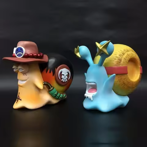 11cm Anime One Piece Luffy & Ace Trafalgar Law + Doflamingo Den Den Mushi Telephone PVC Figures Toys