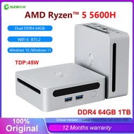 New Mini PC AMD Ryzen 5 5600H DDR4 32GB 64GB RAM 2TB NVME Windows 10/11 WiFi6 BT5.2 Gaming Computer