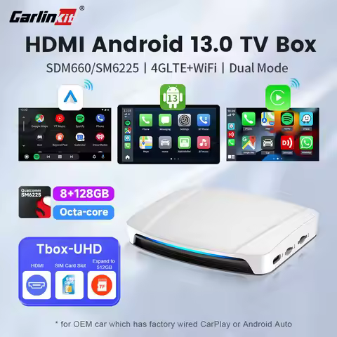 2024 CarlinKit CarPlay Ai TV Box Android 13 SDM660 6225 HDMI Streaming Box for Netflix Video Wireles