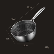 Deep Fryer Pot Cookware Japanese Tempura Fryer Pan Stainless Steel Saucepan for French Fries Sauce C