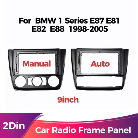 2Din 9inch Car Radio Fascias Installation Dash Frame For BMW 1 Series E81 E82 E87 E88 2008-2012 Pane
