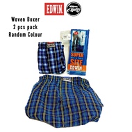 (2 Pcs) (2XL-5XL) Edwin Men's Woven Boxer 100% Cotton EV1279-2X5G00