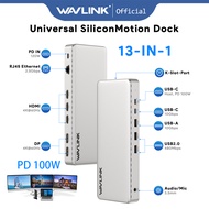 WAVLINK Universal Triple 4K@60Hz Display Dock with SM770 Chip, USB-C/USB-A to HDMI/DisplayPort Adapt