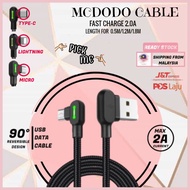 MCDODO 100% Original 90 Degree Fast Charging iPhone / Micro Usb / Type-C Usb Cable for iPhone Huawei