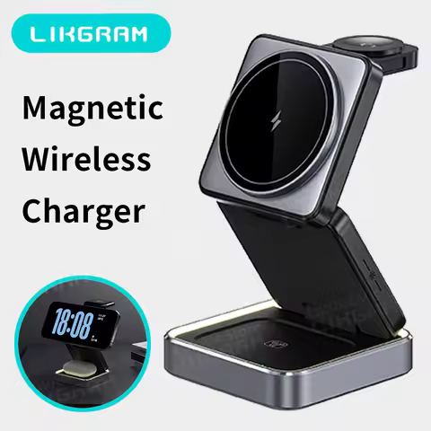 3 in 1 Magnetic Wireless Charging Foldable for apple iPhone 12-17 Apple Watch AirPods 3-4(not for Ai