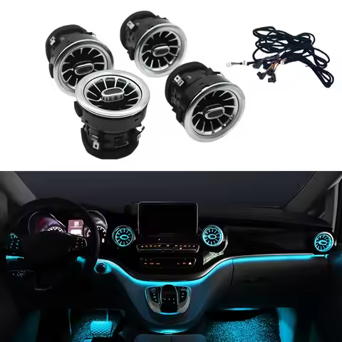 Car LED Front Dashboard Air Condition Vent Outlet Turbo Interior For Mercedes Benz V Class EQV Vito 
