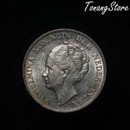 Uang Kuno 1 Gulden Wilhelmina Tahun 1929 Semi Lustre -331