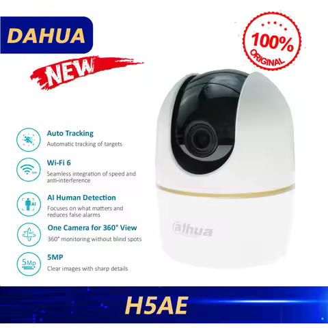 Dahua Original DH-H5AE 5MP Indoor Fixed-focal Wi-Fi Pan & Tilt Network Camera AI Human Detection Sup