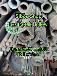 Besi Hollow Tebal 2.5mm Ukuran Full 20x20mm Panjang 50cm 100cm bisa request panjang | holo hollo