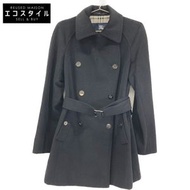 Burberry London 黑色羊毛安哥拉兔毛風衣 FN022-870-09 尺寸 36