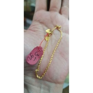 Gelang rantai polos emas asli 99 99 24k 24 karat 24karat 3 gram 3 gr