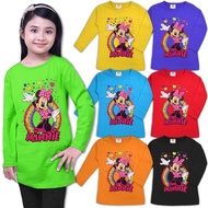 (2-9Y)OBW MINNIE RAINBOW Girls Long Sleeve Shirt (2Y-9Y) - Random Colors