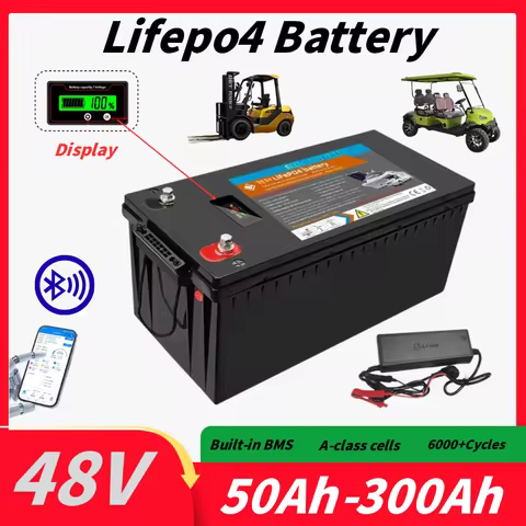 LP-48V LiFePO4 Battery Pack Deep Cycle 50-300Ah with Bluetooth Parallel Capable for 3000W-6000W Sola