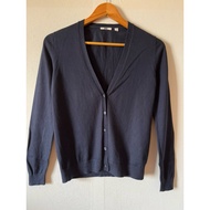 Uniqlo V-Neck Cardigan UV protection Genuine Navy Color Perfect New Condition Compared To Hand 1 Fla