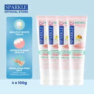 SPARKLE Natural Himalayan Pink Salt Healthy Whitening Toothpaste 100g (Bundle of 4)