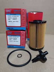 กรองน้ำมันเครื่องรถมินิบัสโตโยต้า Coaster 15601-78140 Flomax FMO-278และฮีโน่Hino XZU605,630,645,655