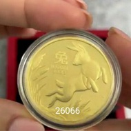 2023澳洲兔年金幣一盎司，純金金幣，限量金幣，金幣，錢幣，紀念幣，幣~2023澳洲兔年精鑄金幣一盎司