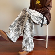 Ready Stock Fast Shipping 2026 Spring New Style Inner View Straight Corduroy Printed Trousers M-5XL 