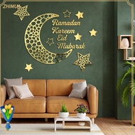 ZHIMUA Ramadan Decors Wall Sticker DIY Arylic Mirror Stickers Home Decorations Eid Mubarak Wall Decal